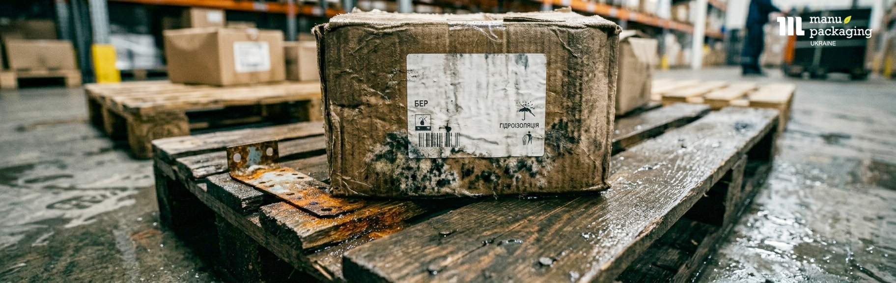 Основные риски: намокание картона, скольжение, коррозия, плесень, смывание маркировки